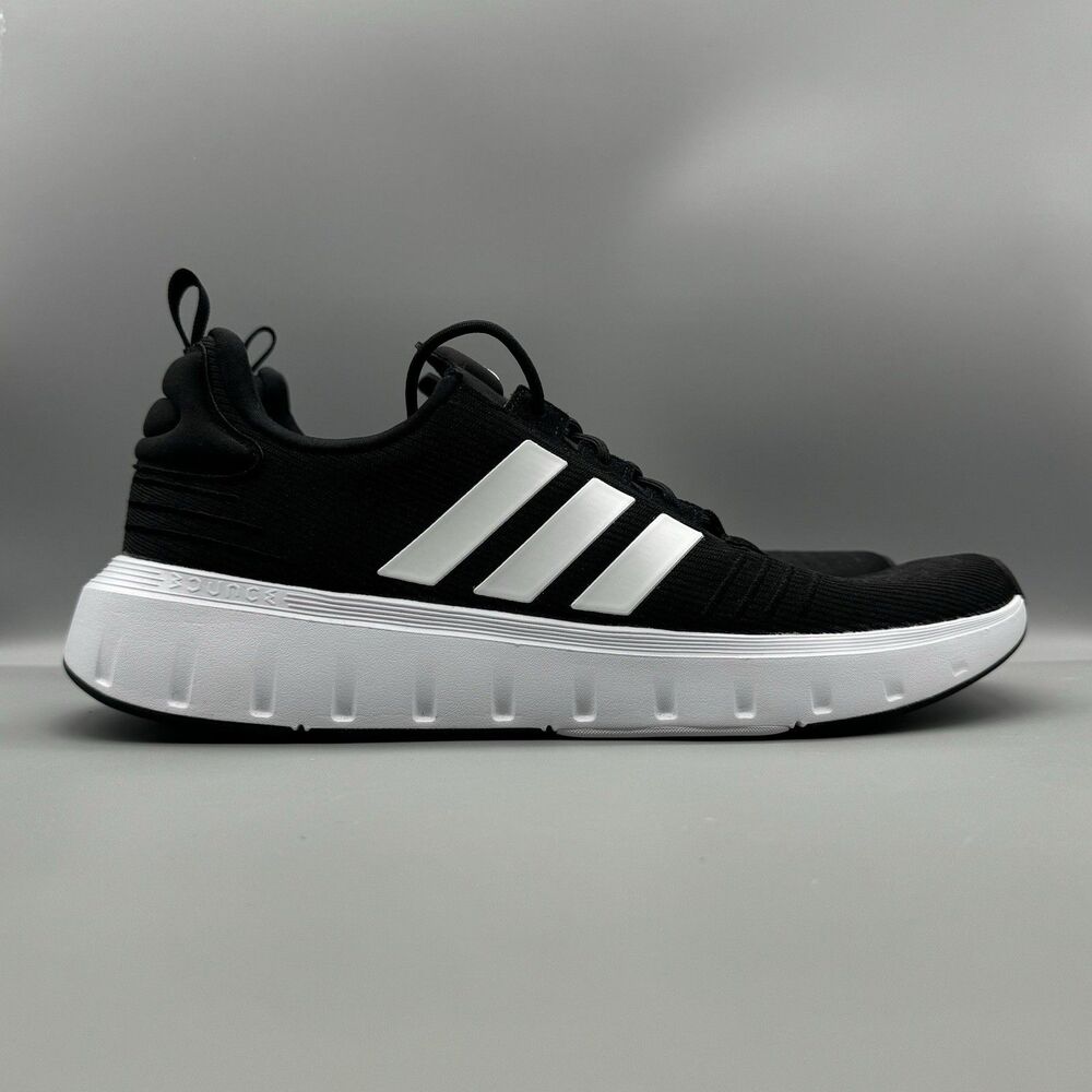 Adidas Mens Swift Run 23 Running Shoes Black White Sneakers ID4981 Size 13